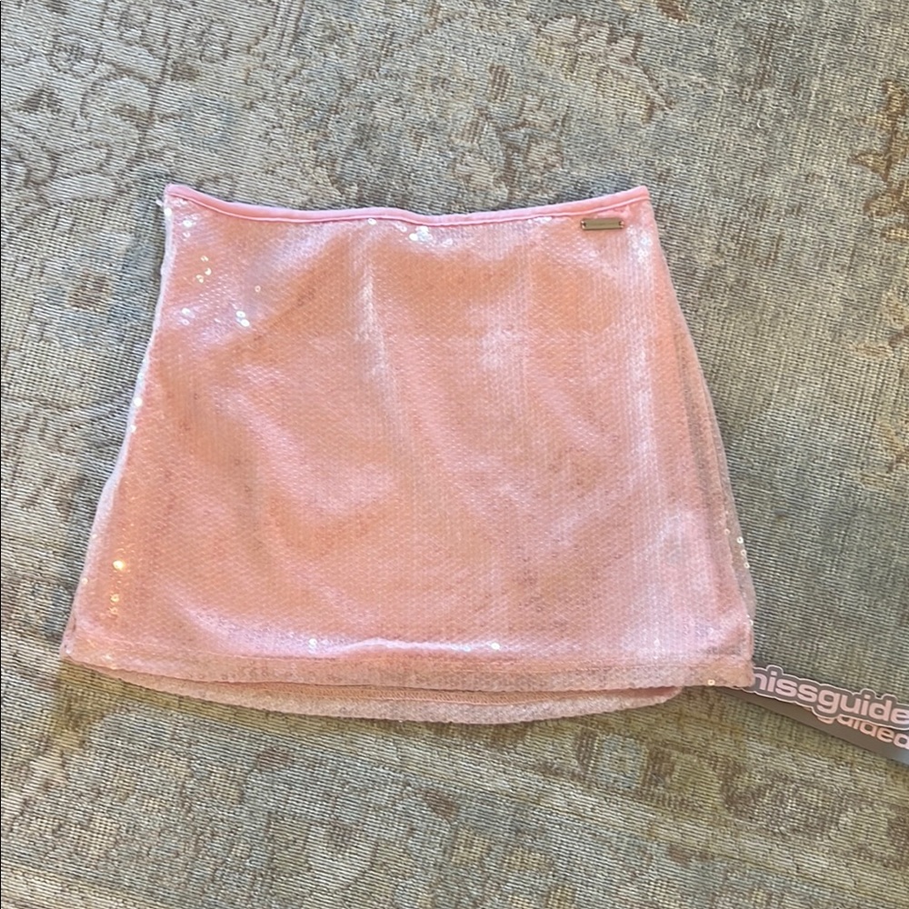 Missguided Pink Sequin Mini Skirt